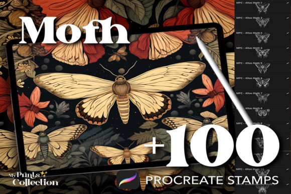 100 Moth Stamps Procreate: A Digital Artist’s Guide to Enchanting Illustrations