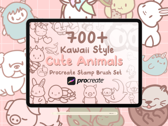 700 Kawaii Animals Procreate Stamp Set: A Must-Have for Creative Projects
