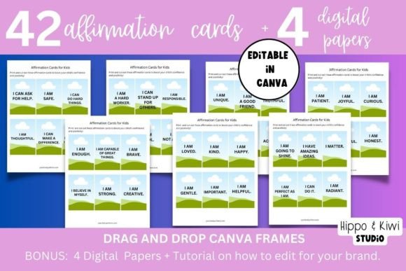 Affirmation Cards Canva Frame Template: A Creative Tool for Positive Thinking