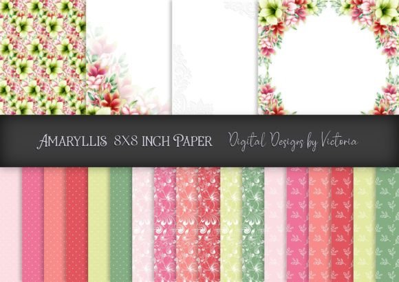 Amaryllis 8x8 Inch Digital Paper: Enhancing Creativity and Workflow in Paper Crafting and Design
