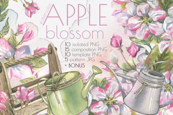 Apple Blossom Clip Art Watercolor: A Delicate Touch for Creative Projects
