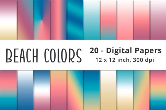 Beach Color Gradient Background Papers: A Versatile Tool for Creative Design Projects