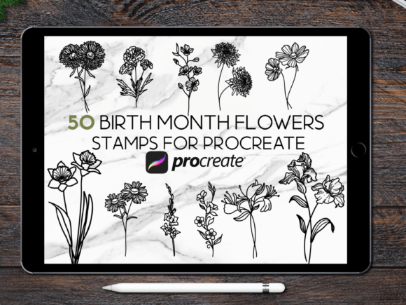 Birth Month Flower Procreate Stamps: A Creative Tool for Every Occasion
