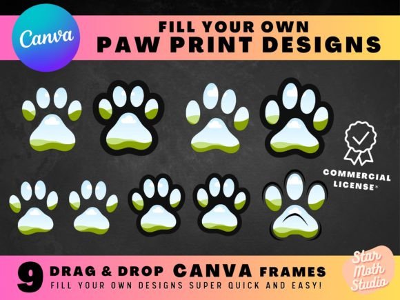 CANVA FRAMES - PAW PRINTS: A Creative Tool for Sublimation Designers