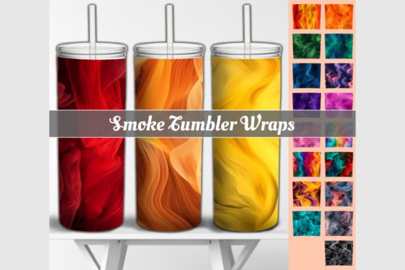 Colored Smoke Tumbler Wraps Bundle: A Versatile Option for Custom Drinkware Designs