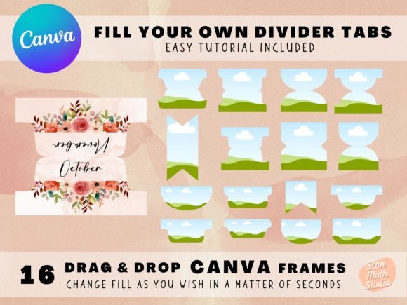 Frames for CANVA - Journal Divider Tabs
