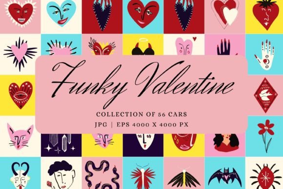 Funky Valentine Cards Bundle: A Designer’s Essential Resource