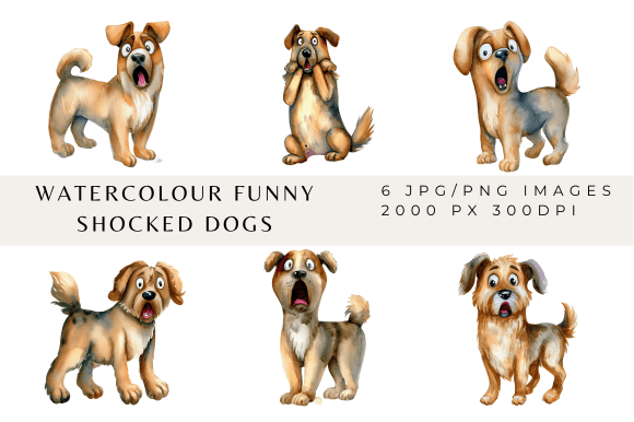 Funny Watercolour Shocked Dogs: A Creative Twist on Classic Art