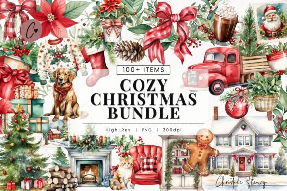 Huge Watercolor Cozy Christmas Bundle: A Creative Solution for Holiday Projects