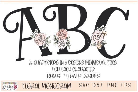 Monogram SVG Bundle, Doodle Letters