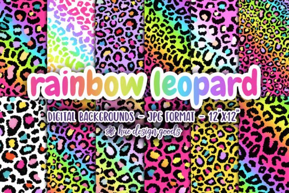 Rainbow Leopard Pattern Backgrounds
