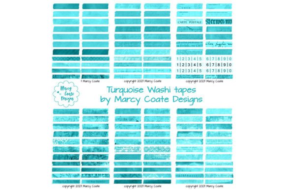 Turquoise Digital Washi Tape Printable: A Versatile Tool for Creative Projects