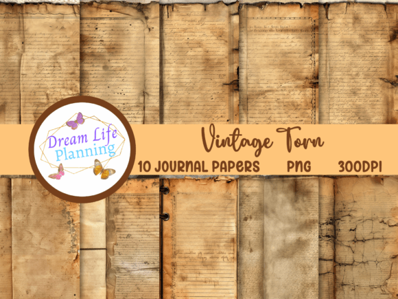 Vintage Torn Journal Papers
