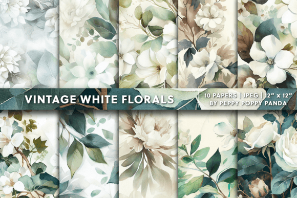 Vintage White Floral Background Texture