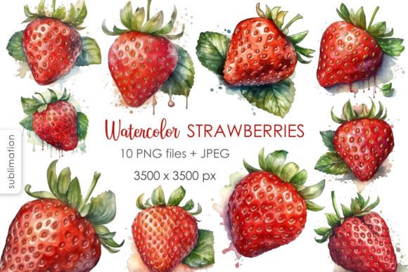 Watercolor Strawberry PNG Clipart for Creative Projects