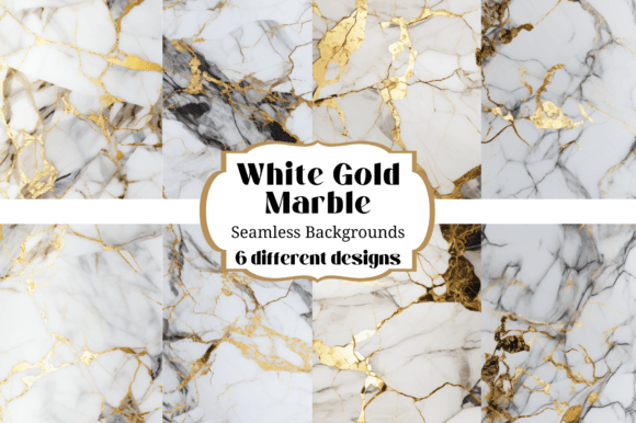 White Gold Marble Seamless Backgrounds